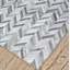 Tapis géométrique moderne en peau de vache gris et beige-1802728009