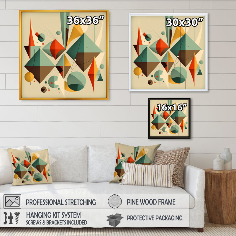 Aula - reproduction sur toile avec cadre flottant, Noir, L 16 po x H 16 po