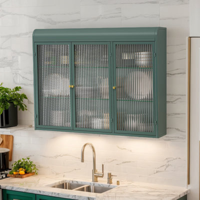 Wall Mounted Cabinet With Glass Doors