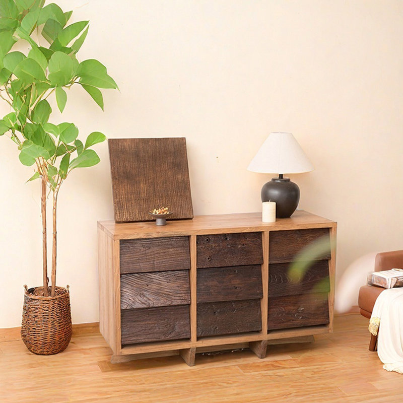 Buffet Wabi-sabi vieille porte en bois