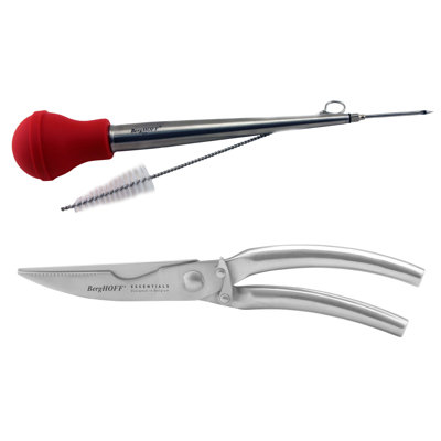BergHOFF Poultry 4Pc Set with Turkey Baster, Injector, and Poultry Shears