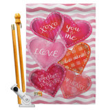 Double Sided 40'' H x 28'' W Polyester Valentine's Day Flag Set