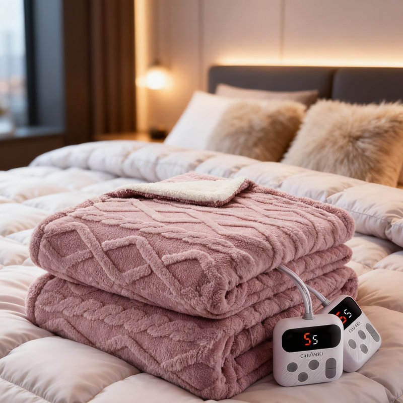 Heated Throw Blanket, King, Pink