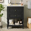 Meuble-lavabo 24 po avec lavabo en céramique, armoire de rangement pour salle de bain avec tablette ouverte, armoire de salle de bain rétro avec 2 tiroirs-1313412854-1313412855