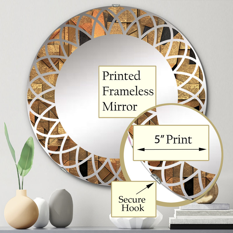 Garaciela - Miroir mural moderne rond, 24 po x 24 po