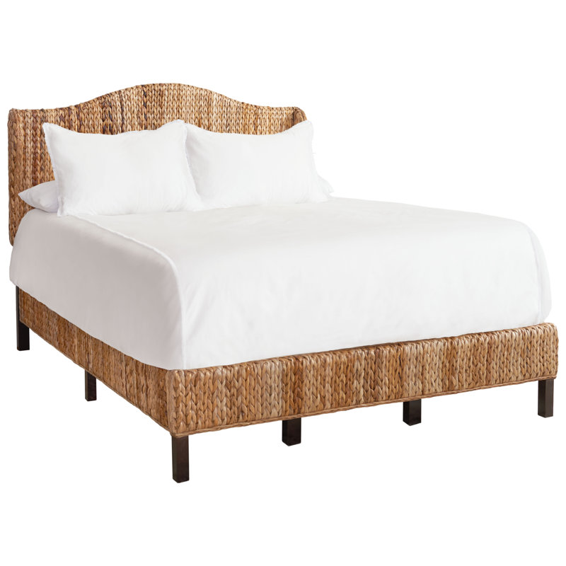 Zayden Wicker and Rattan Standard Bed , Natural, Queen
