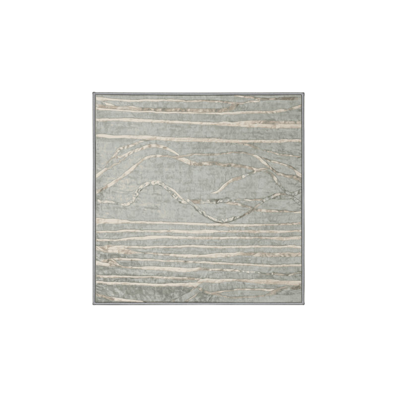 Tapis gris soyeux et moelleux, Carré 3 pi