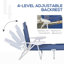 Chaise longue pliante Outsunny, chaise de bronzage d'extérieur, dossier inclinable à 4 positions, accoudoirs, structure en métal et tissu en filet pour la plage, la cour, le patio-326624416