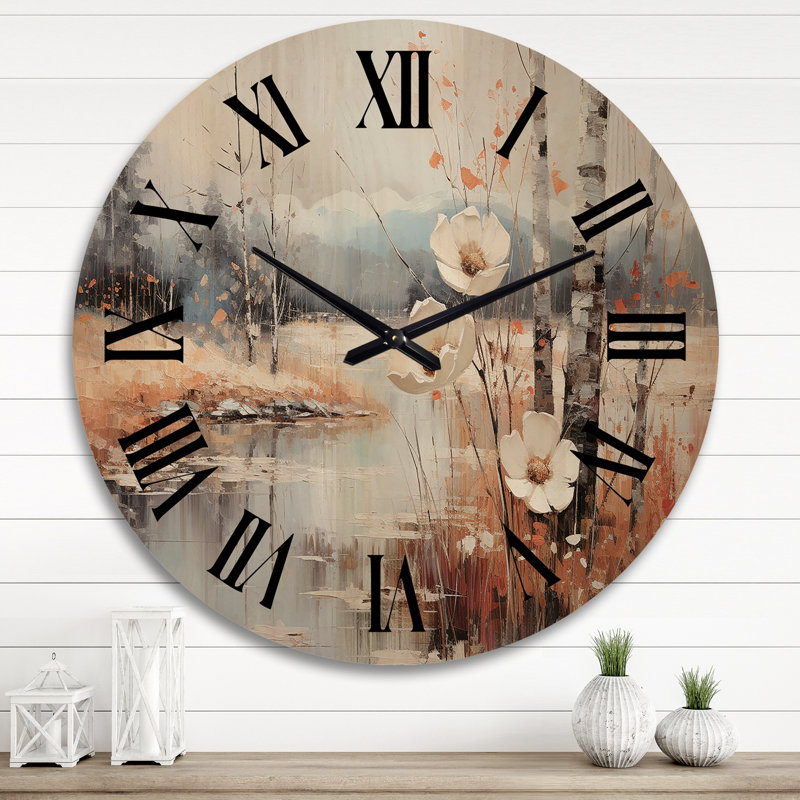 Horloge murale en bois massif Mccullock, Très grand