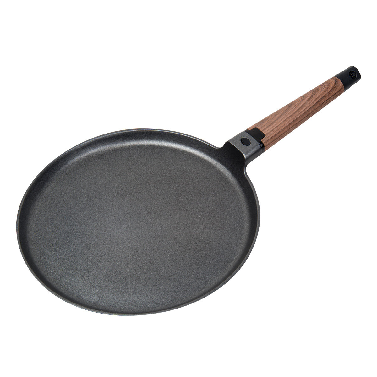 CHEFMADE Crepe Pan with Bamboo Spreader, 8-Inch Non-Stick Pancake Pan with Insulating Silicone Handle for Gas, Induction, Electric Cooker (Champagne
