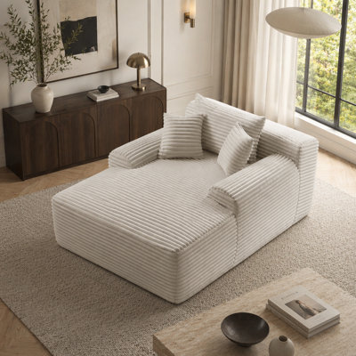 Méridienne convertible en peluche avec accoudoirs larges et coussins décoratifs, canapé-lit douillet et désossé, pour le salon, la chambre à coucher, aucun assemblage requis, peluche