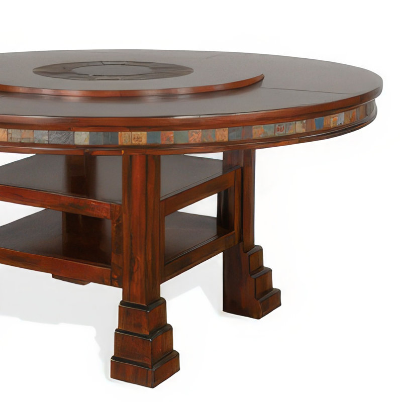 Table de salle à manger Odell avec plateau tournant, 60 po, brun foncé, Odell