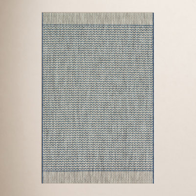 Loloi Rugs Isle Gray Blue Chevron Rug