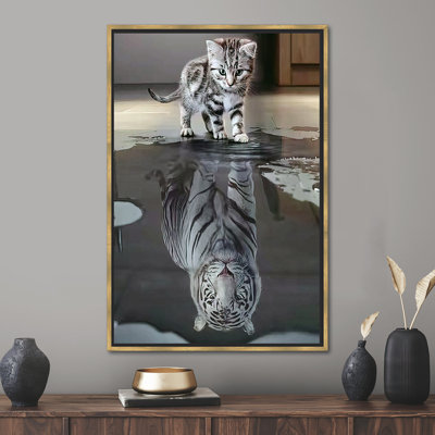 Reproduction murale, reproduction de tigre, impression sur toile unique pour les amoureux des chats et les amateurs d'art