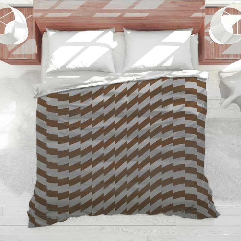 Brown Gray Optical Illusion Comforter, Twin Extra Long