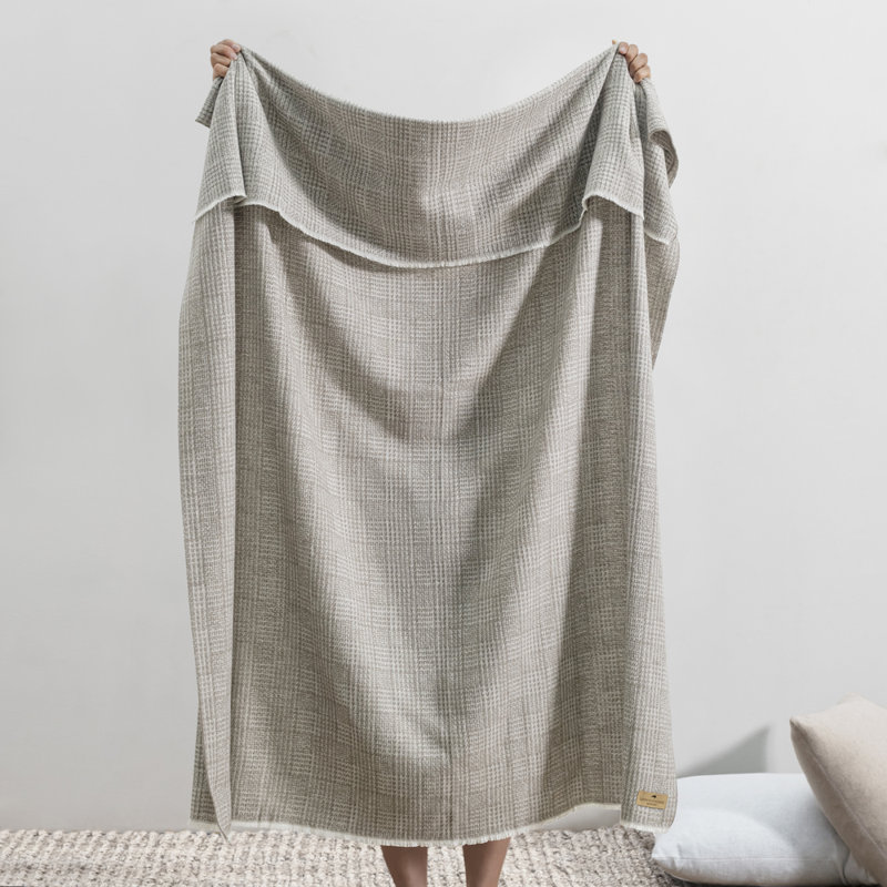 Sutton Plaid Throw,  Mink Houndstooth