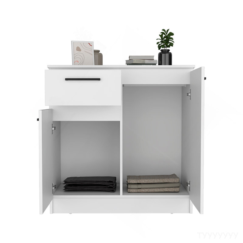 Commode Carlin, chambre à coucher, blanc, Blanc
