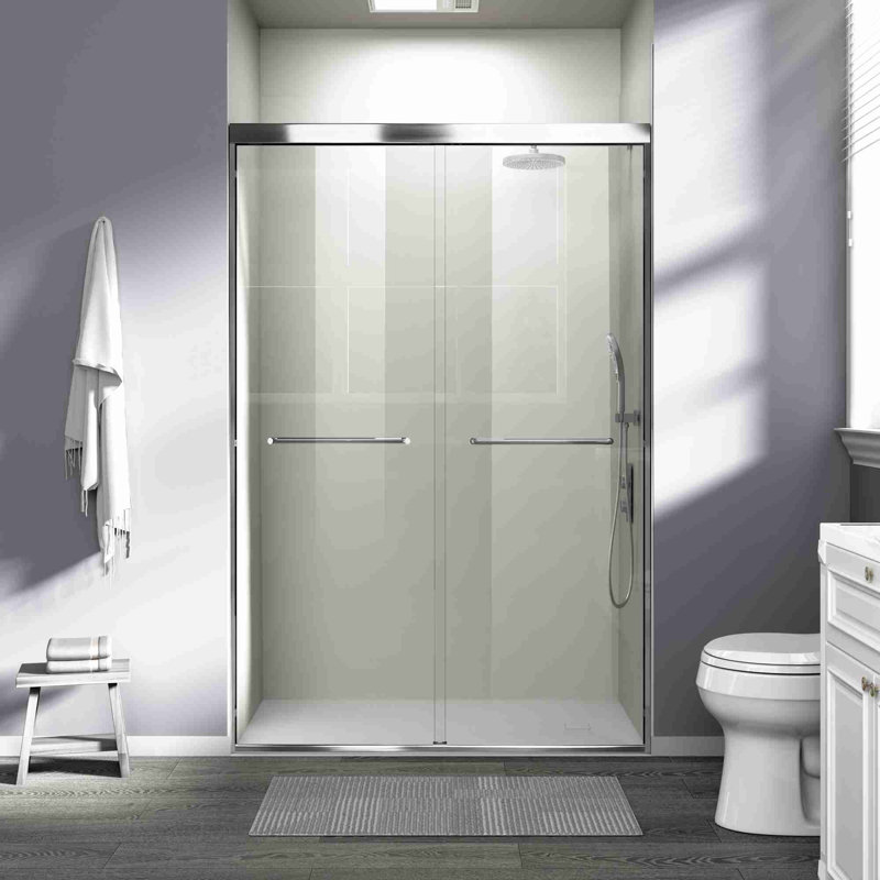 72''H Double Sliding Shower Door, Chrome