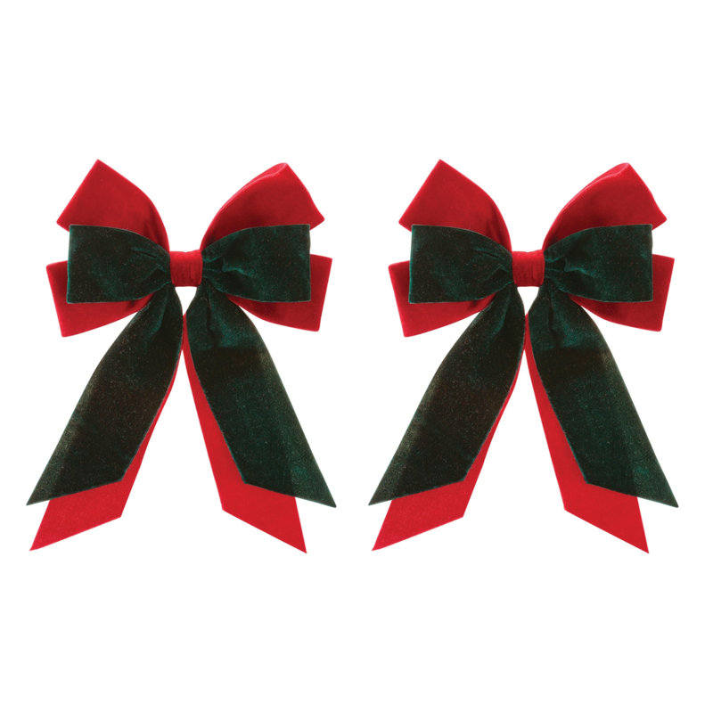 Ornement à double arc (ensemble de 2), H 12 po, Red, Green