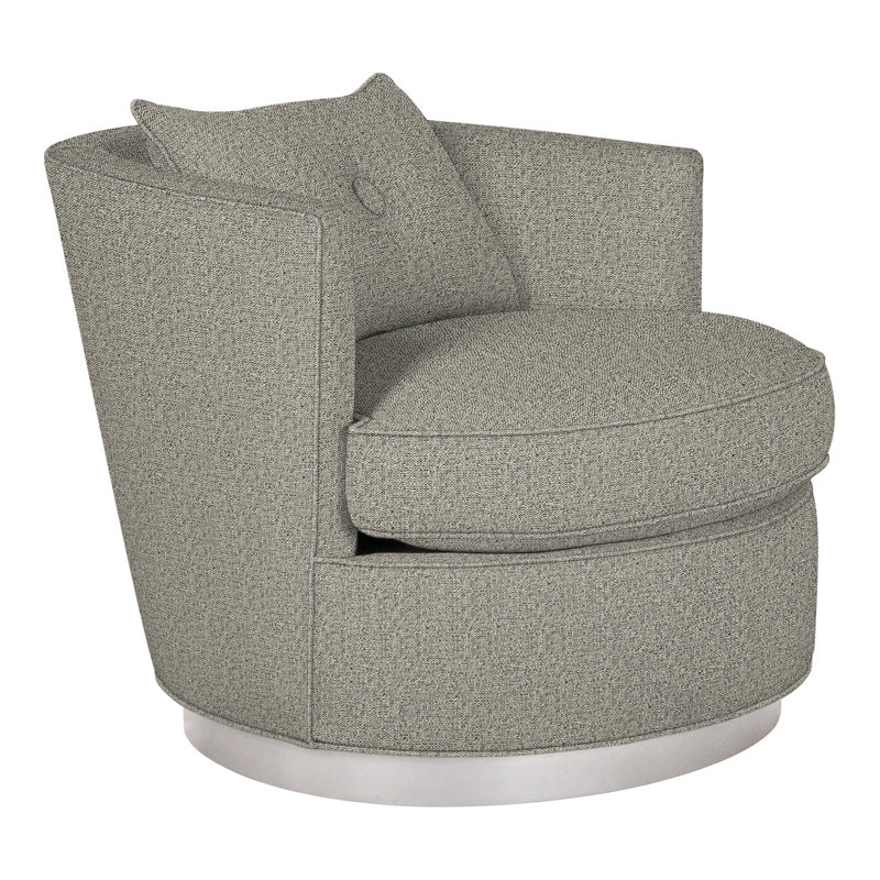 Bernadette By Michael Weiss Swivel Barrel Chair, Tuck Graphite, Havana