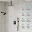  Système de douche à pluie avec douchette à main et ensemble de quincaillerie de salle de bain 4 pièces, tête de 10 po-138105480