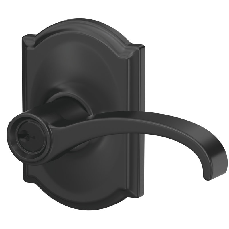 Whitney Keyed (Entry) Lever with Camelot Trim, Matte Black, Keyed Alike, Yes