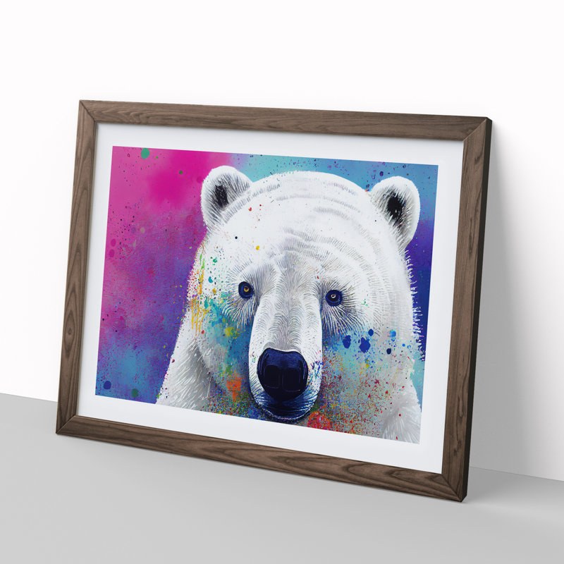 Polar Bear Splash - Single Picture Frame Print