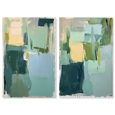 Ensemble de décorations murales «Earthy Greens Duo» par Art Remedy, 30 x 45