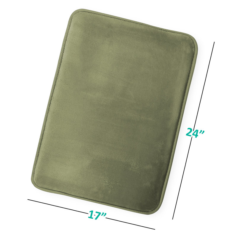 Tapis de bain en mousse viscoélastique ultra-doux avec envers antidérapant en PVC, Sauge vert olive, Petit: L 24 po x l 17 po