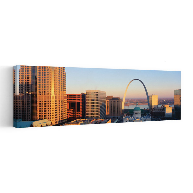 Paysage urbain abstrait de Saint-Louis, art mural urbain contemporain, H 60 po x l 20 po