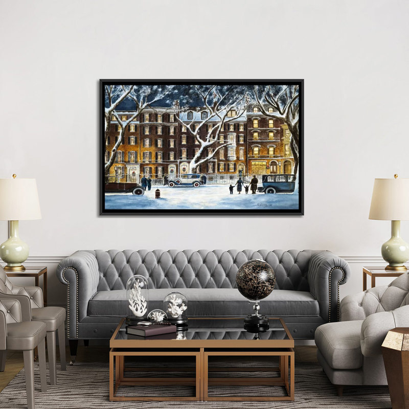 «Beacon Street, Ma 1926» par Stanton Manolakas, reproduction d'art sur toile, H 40 po x l 60 po x P 1,5 po, Pas de tapis