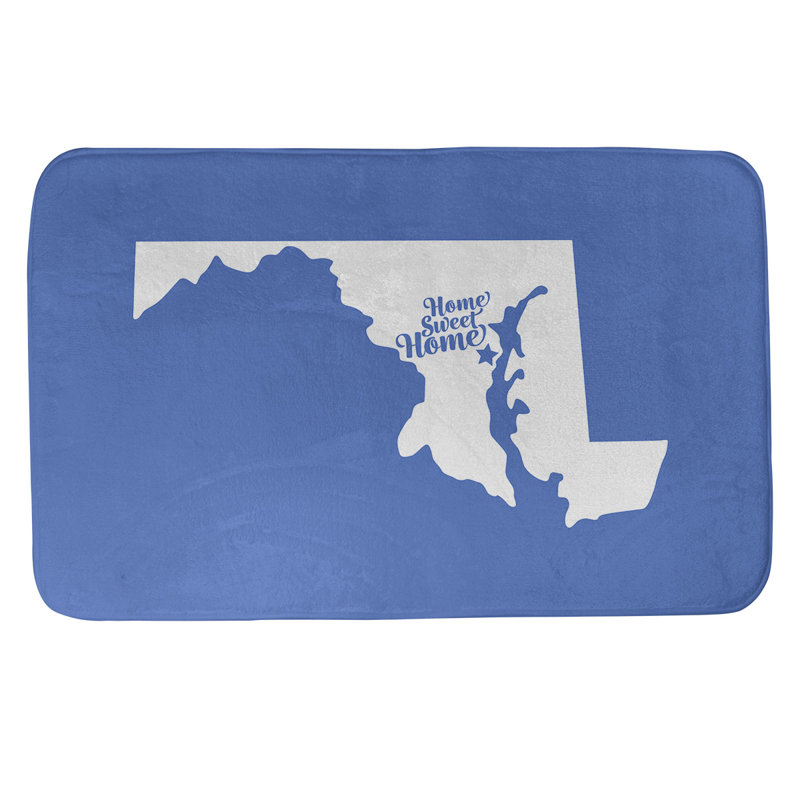 Tapis de bain antidérapant Colors, L 21 po x L 34 po, Mauve, Home sweet Maryland