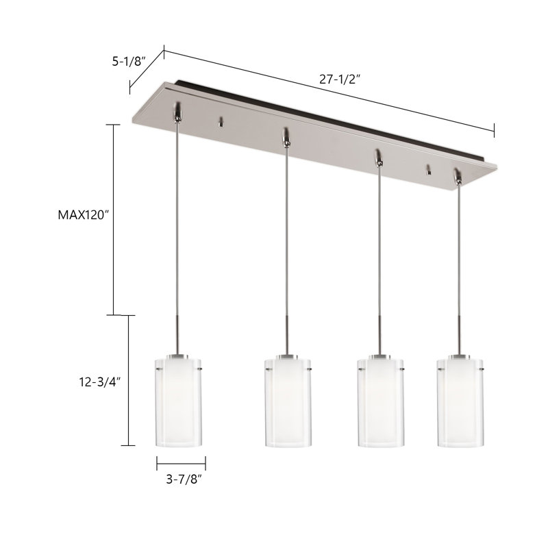 Verona LED Pendant, 4 Lights, 44 W