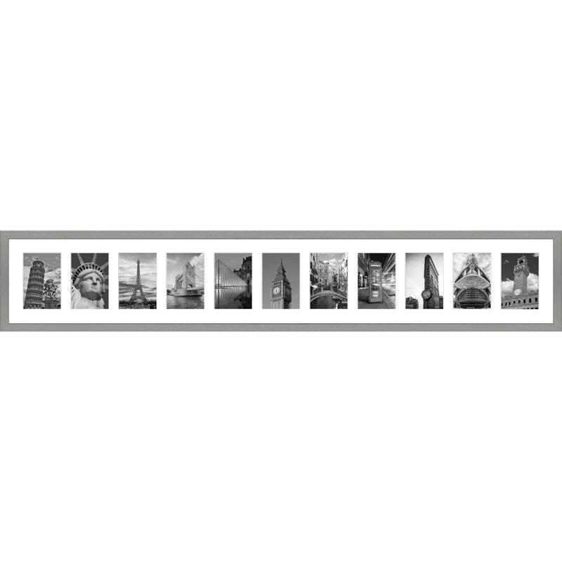 Laklyn Wood Picture Frame with Mat, Light Grey, 95"H x 18"W