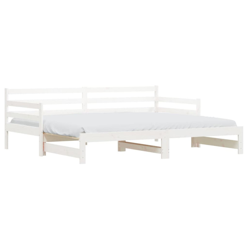 Solid Wood EU Single - 90 X 200 Cm with Trundle, White
