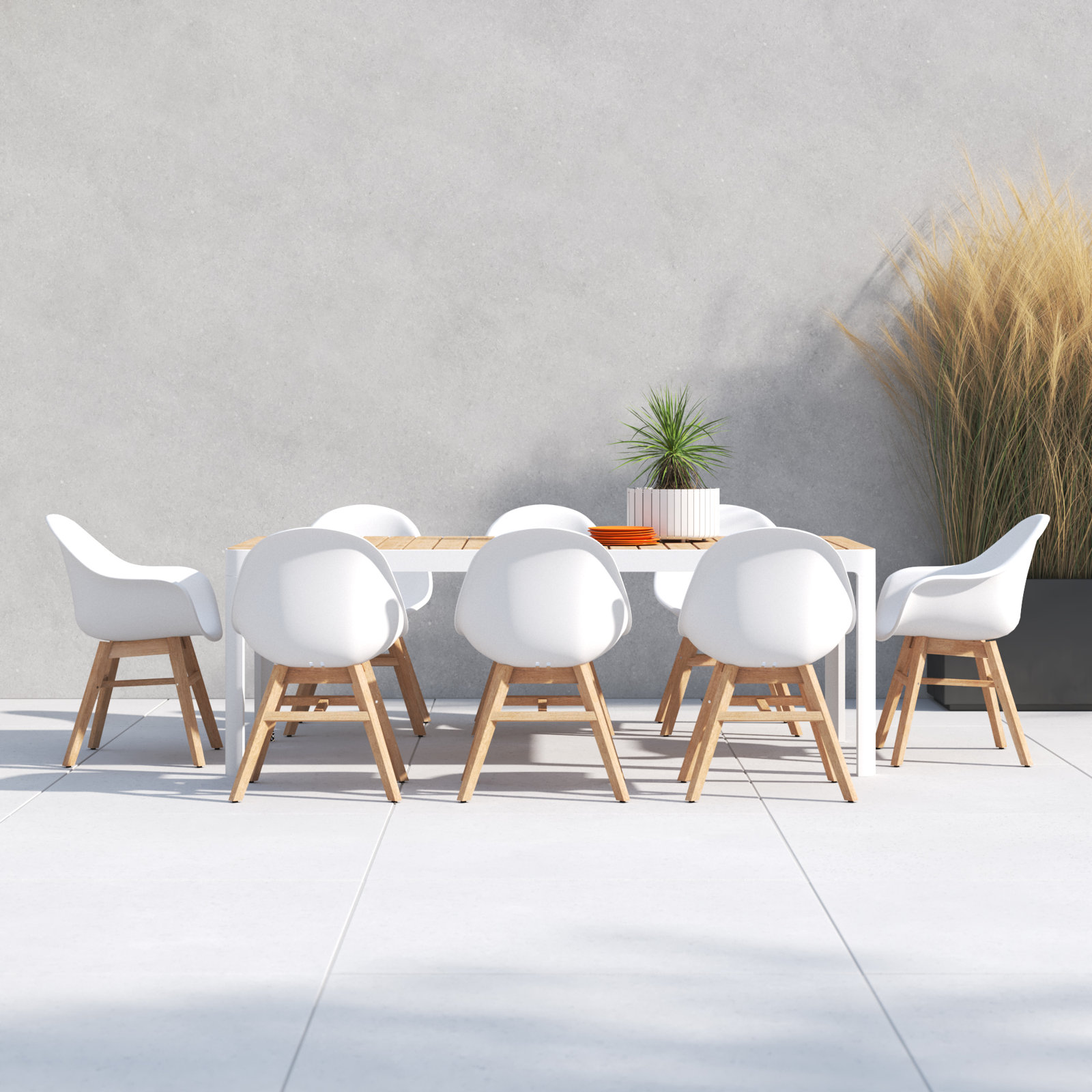 Anautica 82" Eucalyptus Patio Dining Set