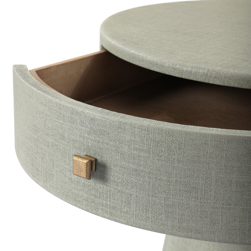 Chiro Nightstand-Black Linen, Laurel Sage