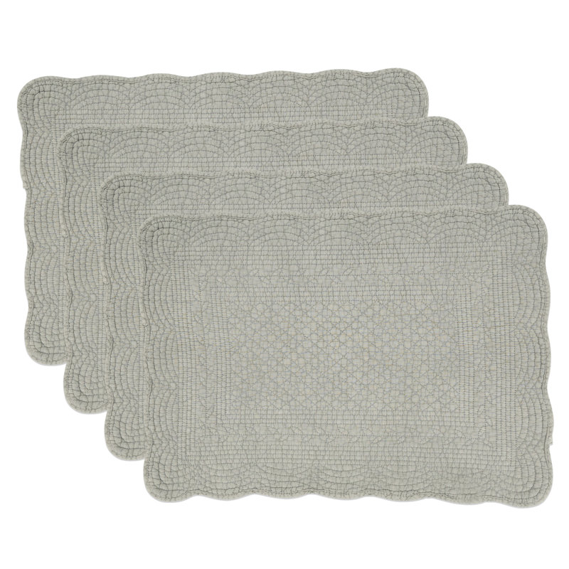 Napperon sophistiqué matelassé (ensemble de 4) 20B, Gris clair