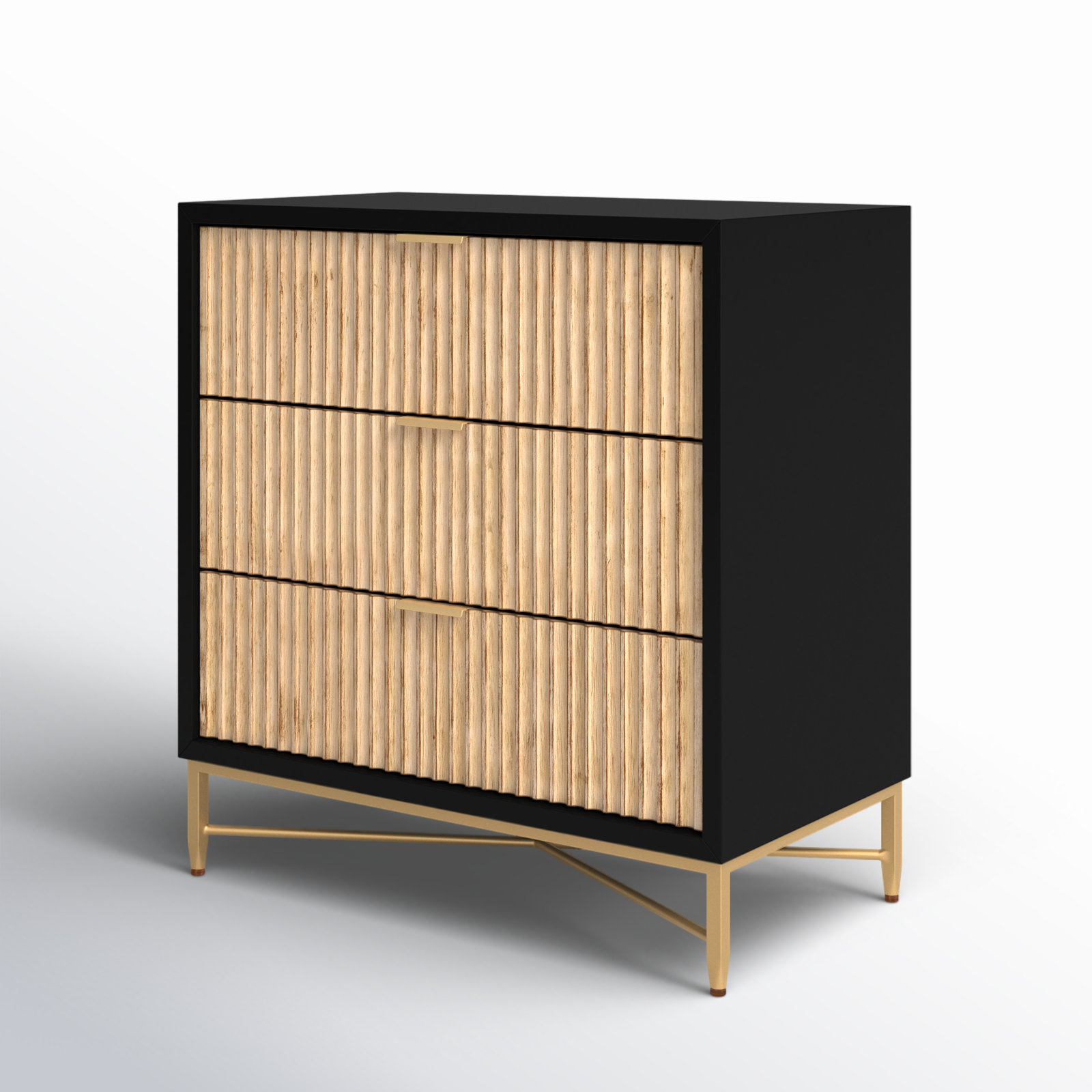 Giddens 3 Drawer Chest, Black