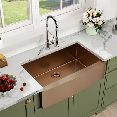 Farmhouse / Apron Single Bowl Kitchen Sink 16 Gauge Stainless Steel Kitchen Sink