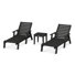 POLYWOOD Captain Outdoor Chaise Lounge with Table