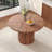 '' Round Walnut Dining Table Mdf Roman Column Style Dining Space Elegance