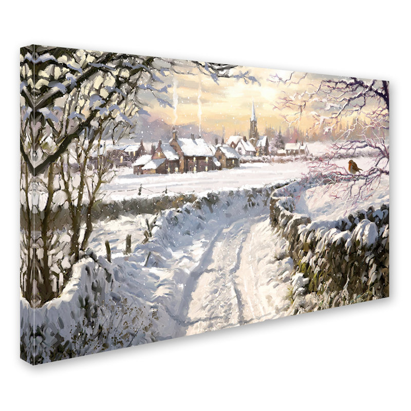 Art mural sur toile tendue - décoration murale «Snowy Lane» par Macneil Studio pour le salon, la chambre à coucher ou le bureau - 12 x 19