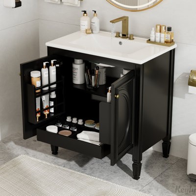 Meuble-lavabo de style rétro 30 po avec lavabo