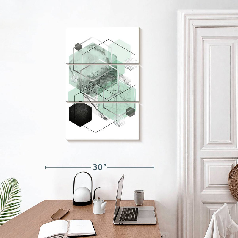 Avery Mint Geometric II, 32" H x 20" W