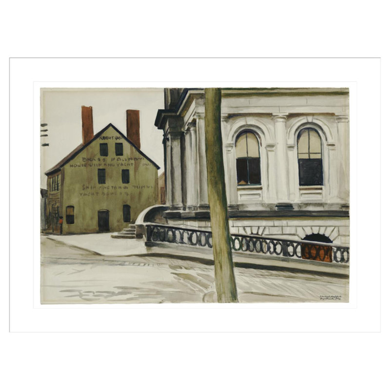 «Custom House Portland» par Edward Hopper - impression giclée sur cadre, H 31,19 po x l 41,5 po