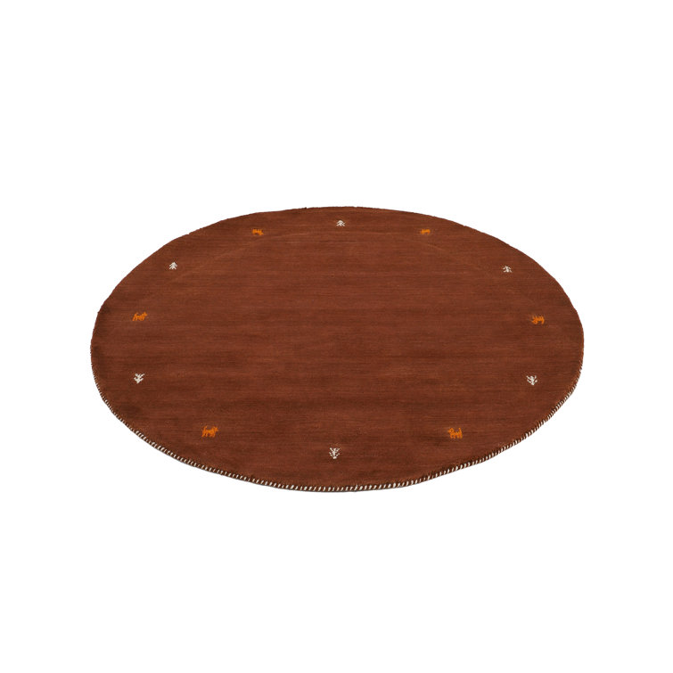 Handwoven Wool Gabbeh Uni Brown Rug