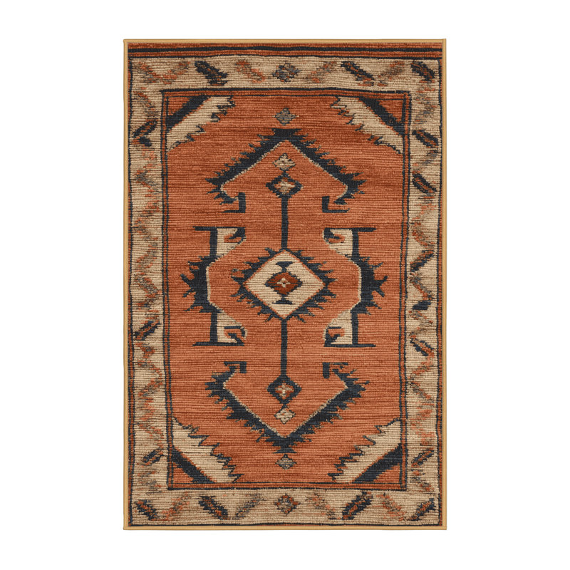 Machine Washable Persian Brown Area Rug, Rectangle 5' x 8'