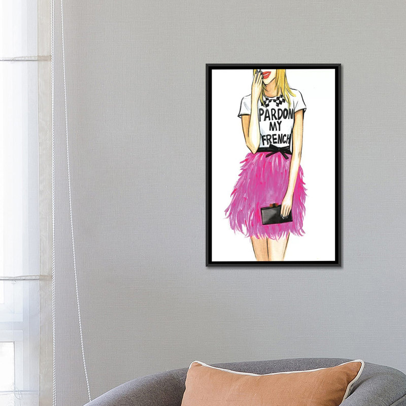 Reproduction d’art sur toile tendue, H 26 po x l 18 po x P 1,5 po, Toile avec cadre noir, Pas de tapis