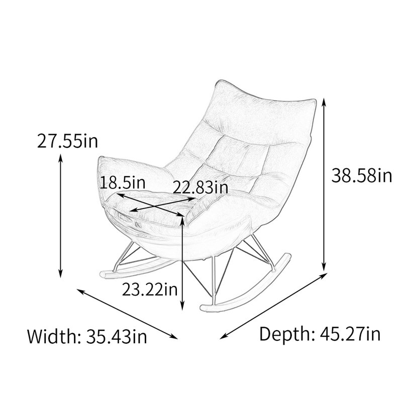 Chaise berçante ergonomique moderne Modern, Café
